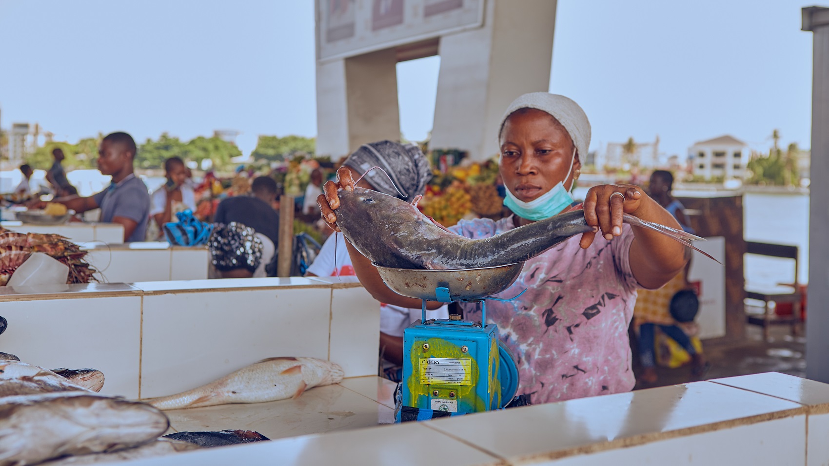 fish process african woman